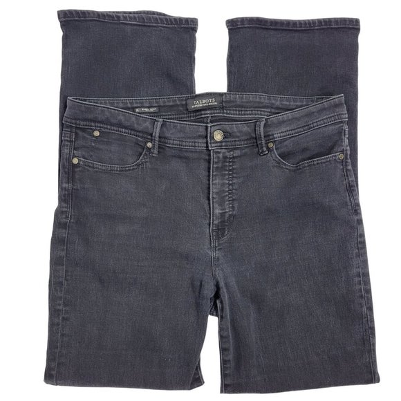 Talbots Denim - Talbots Women's Flawless Five Pocket Barely Boot High Waist Black Jeans Size 14